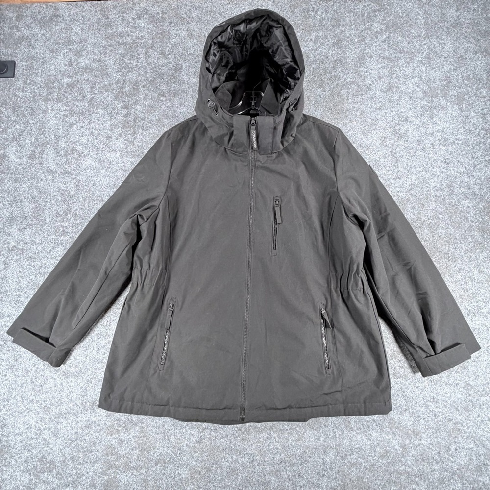 Calvin Klein 3-in-1 All Weather System Jacket‎ Mens 2XL Black Zip Pocket Hooded